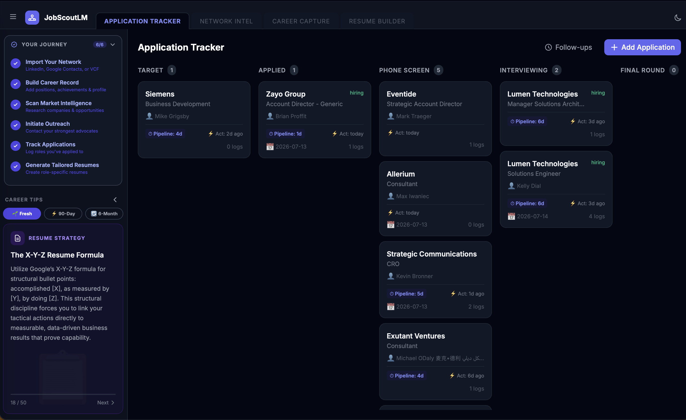 Job Scout Interface Screenshot